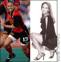 Professional soccer player Heather Mitts turned down her chance to pose in Playboy, but her looks helped land her on late night television.