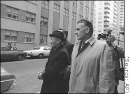 Carlo Gambino under arrest in NYC in 1970