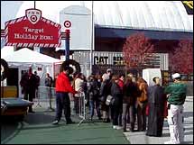 Shoppers lined up at New York's Chelsea Piers to shop Target's holiday boat. (CNN/File)