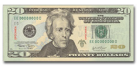 The Front of the new $20 bill.