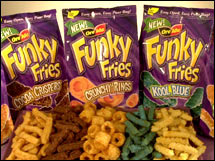 Heinz's Funky Fries, the chocolate, cinnamon, sour cream and blue-colored frozen fries, turned into a product blooper for the company. (Courtesy: Heinz)