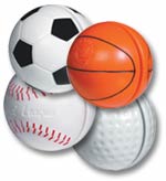 The Duncan Sportsline Yo-Yo line includes the baseball, basketball, soccer ball, football, tennis ball, and golf ball. They're priced at $3.99 each. (Courtesy: Duncan Toys)