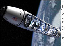 Space Island Group believes it can put privately financed space stations in orbit by 2008, using discarded fuel tanks.