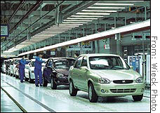 The Buick Sail rolls of a production line of a GM joint venture in China.