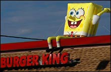 Burger King is offering one year's free supply of food in a bid to stop rash of SpongeBob thefts.
