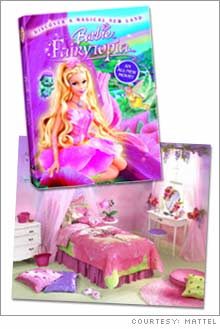 The new Barbie Fairytopia DVD will hit stores this spring; Sears will carry a line of Barbie-branded hues for the wall.