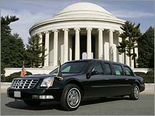 President Bush was delivered the 2006 Cadillac DTS presidential limousine in January for his second inauguration.