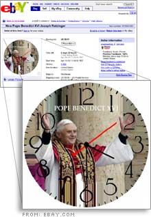 One of the items up for auction on Ebay, only hours after the new pope was elected.
