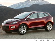 The new Mazda CX-7, which combines SUV with sports car, will launch in 2006.