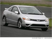 The Honda Civic Si, one of the four new models of the best-selling compact honored as Motor Trend's Car of the Year.