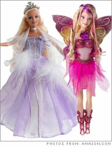 Mattel's Princess Barbie and Fairytopia Barbie.
