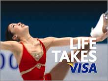 Michelle Kwan, the most marketable athlete in the Winter Olympics according to one survey, is helping Visa kick off its new ad slogan.