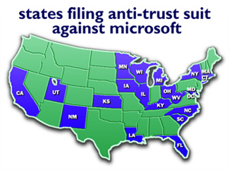 U.S., states sue Microsoft for antitrust - May 18, 1998