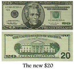 New U.S. $20 bill goes into circulation - Sep. 24, 1998