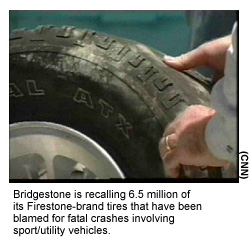 firestone recalls 6 5 million suv tires aug 9 2000 firestone recalls 6 5 million suv tires