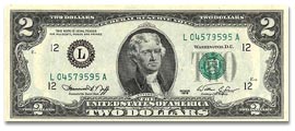Details about   Uncirculated Series 2003A $2 Bill New Jersey Overprint with Leather Holder 