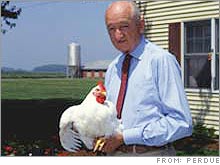 Frank Perdue, who revolutionized the poultry industry, dies at the age of 84.
