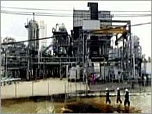 A refinery in Port Arthur, Texas that was damaged by Hurricane Rita.