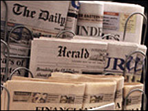 Extra extra: Newspaper circulation is declining but some see values in publishing stocks.