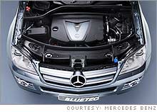 The Mercedes BlueTec diesel engine, the first one that will apparently meet the stricter U.S. environmental regulations that go into effect with the 2007 model year.