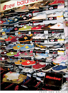 In Shanghai real New Balance shoes are sold alongside Henkees, a lawful knockoff made by a former supplier.